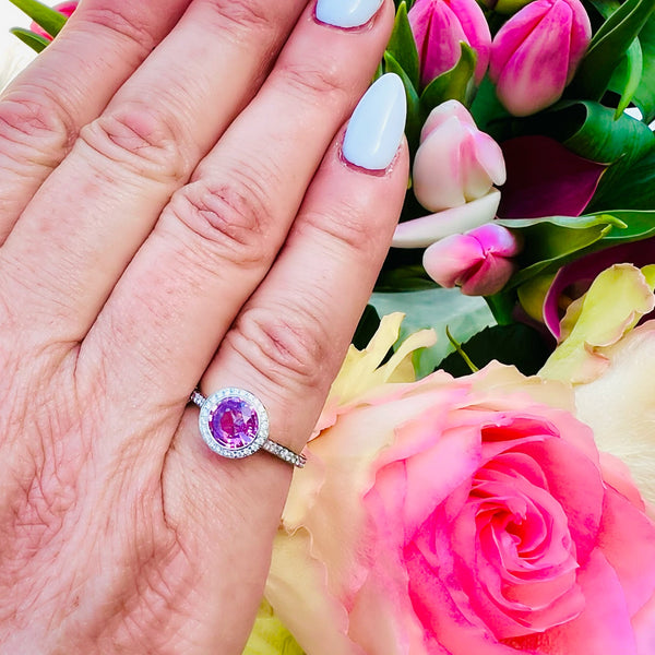 Wedding Ring Tiffany Soleste Pink Diamond Platinum Pink Sapphire