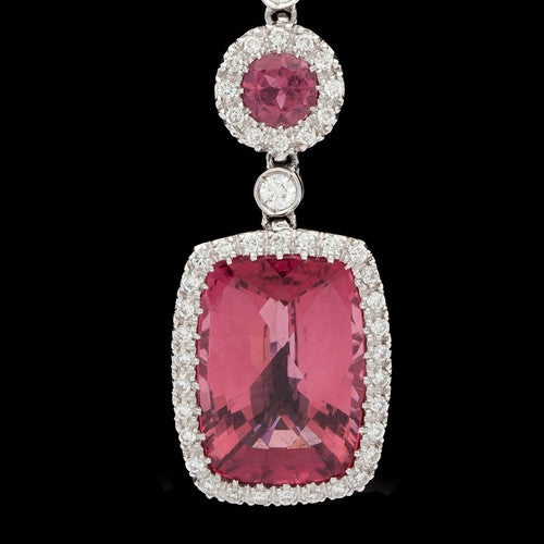 A DIAMOND AND PINK TOURMALINE NECKLACE, BY TIFFANY & CO.