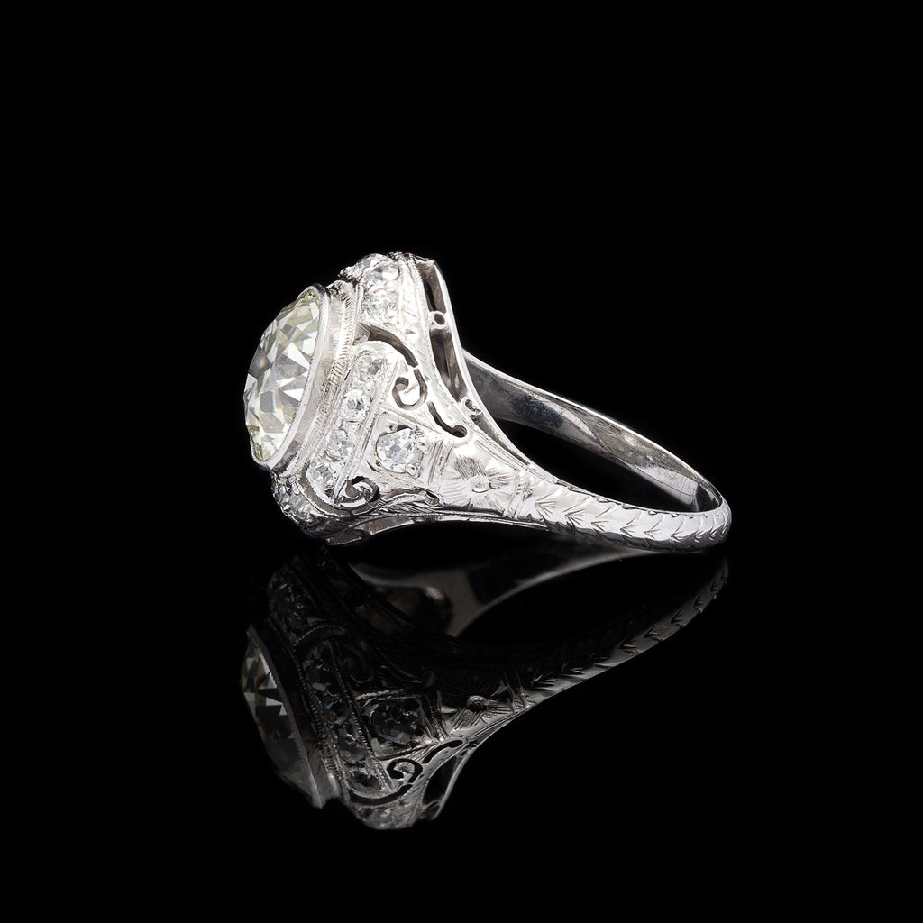 Estate 2.72-ct Diamond and White Gold Ring
