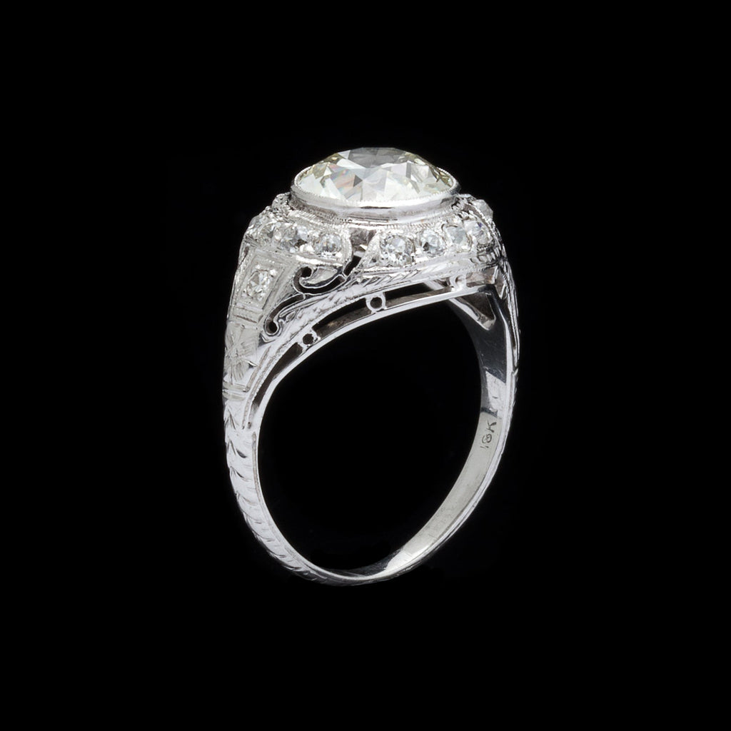 Estate 2.72-ct Diamond and White Gold Ring
