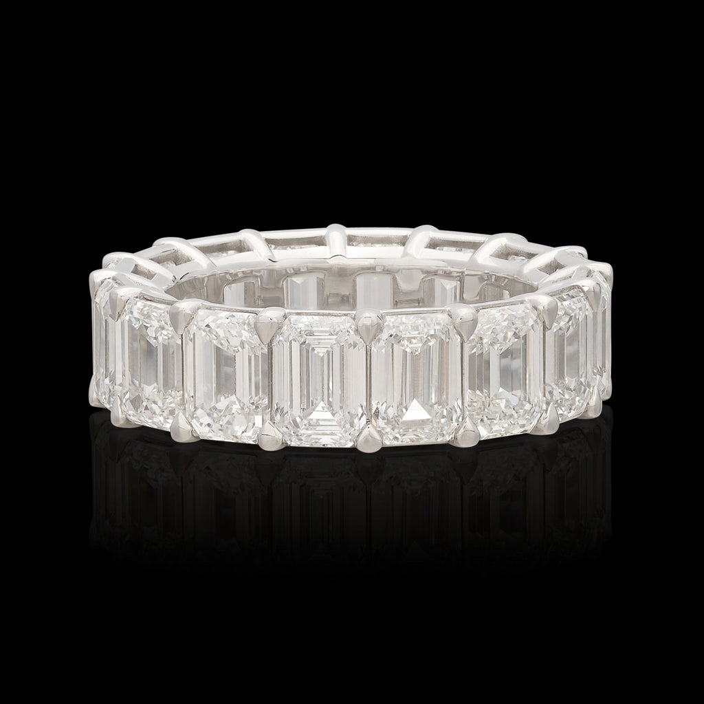 Showstopping Emerald Cut Diamond Eternity Band Ring