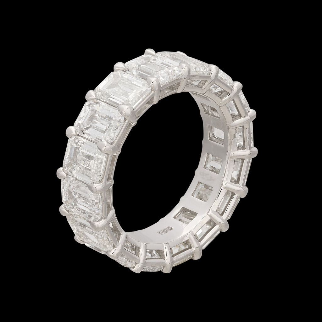Showstopping Emerald Cut Diamond Eternity Band Ring