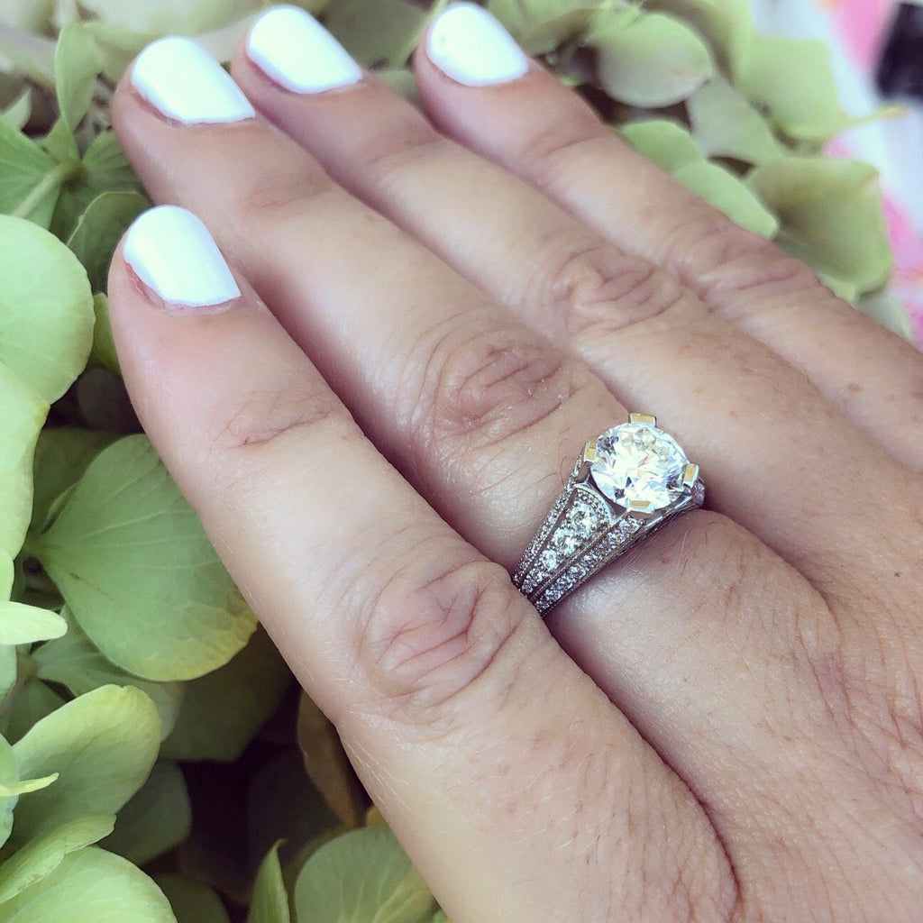 GIA 1.55ct G/VS1 Round Brilliant Cut Diamond Platinum Ring