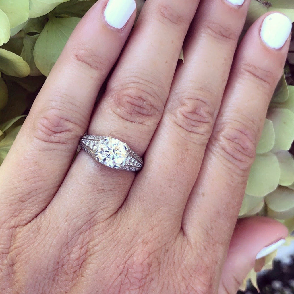 GIA 1.55ct G/VS1 Round Brilliant Cut Diamond Platinum Ring