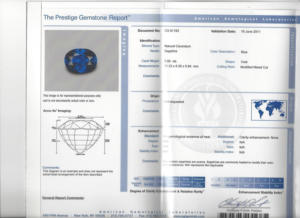 Extraordinary 5.08ct Unheated Sapphire in Custom Platinum & Diamond Ring