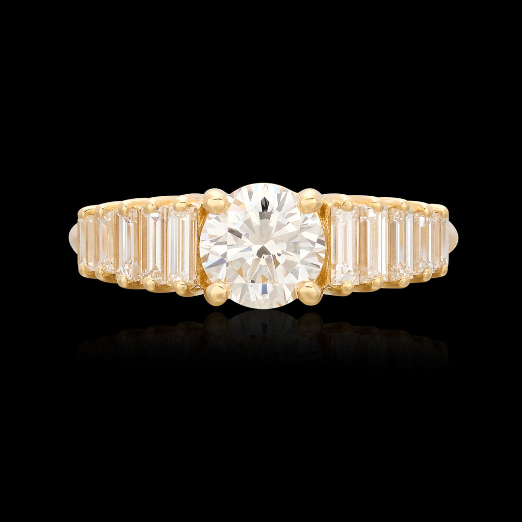 Custom 18kt Gold GIA Diamond Ring