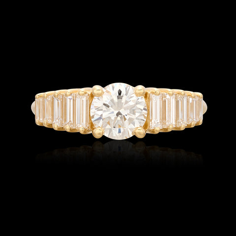 Custom 18kt Gold GIA Diamond Ring