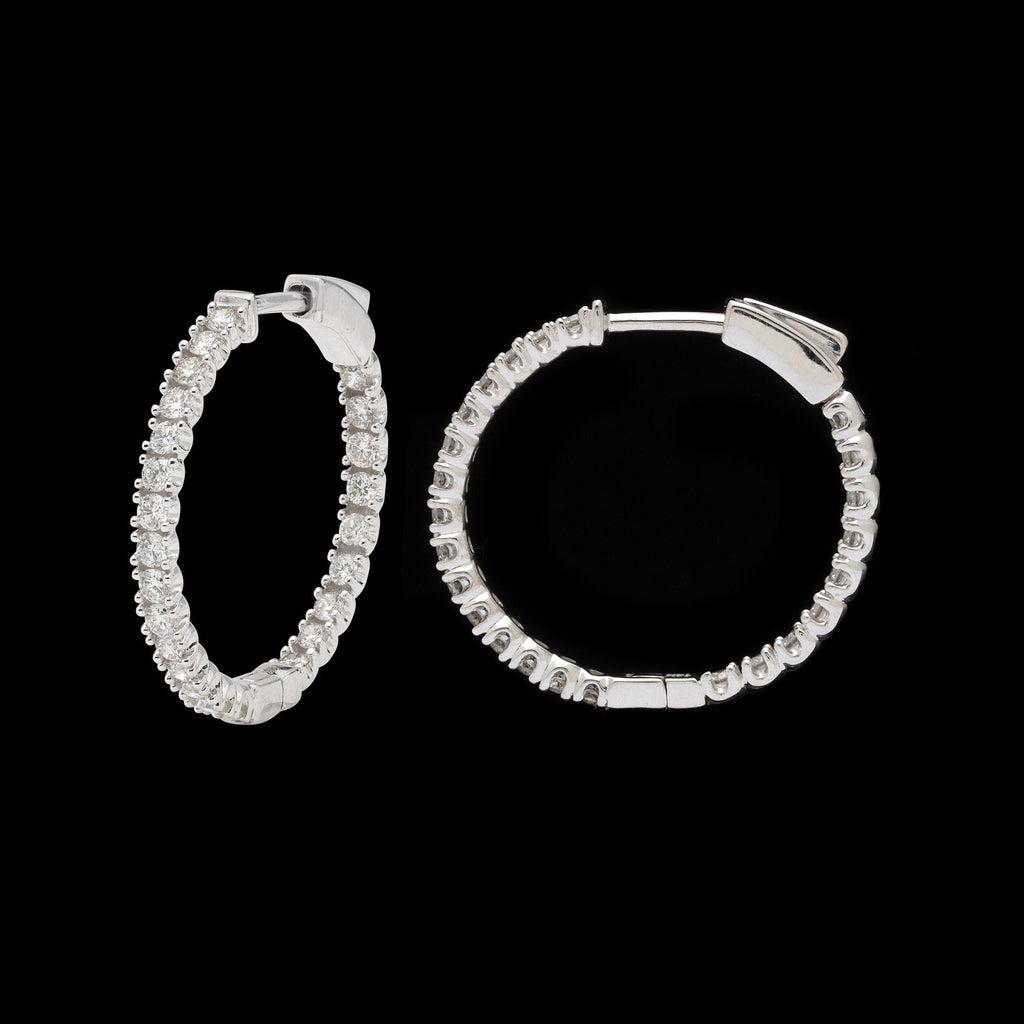 Inside/Out Diamond Hoop Earrings