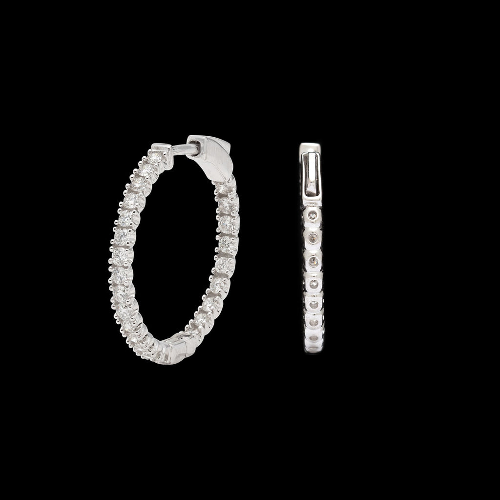 Inside/Out Diamond Hoop Earrings