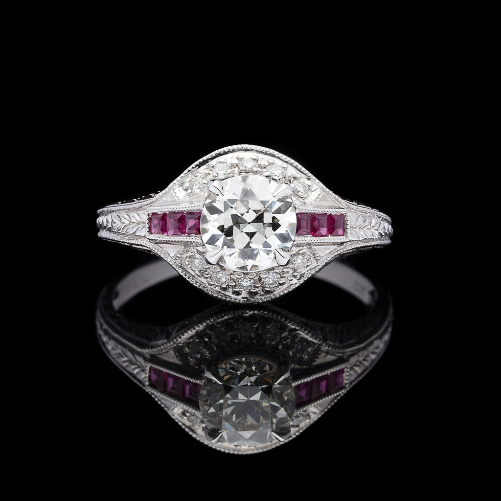 Diamond and Ruby Engagement Ring