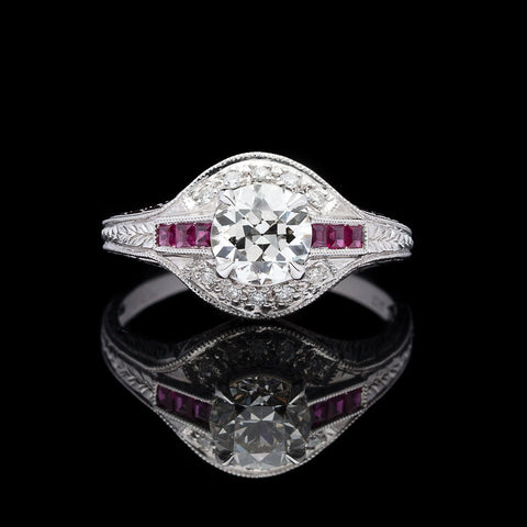 Diamond and Ruby Engagement Ring