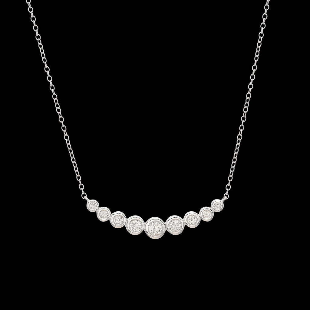 White Gold Bezel Set Diamond Necklace