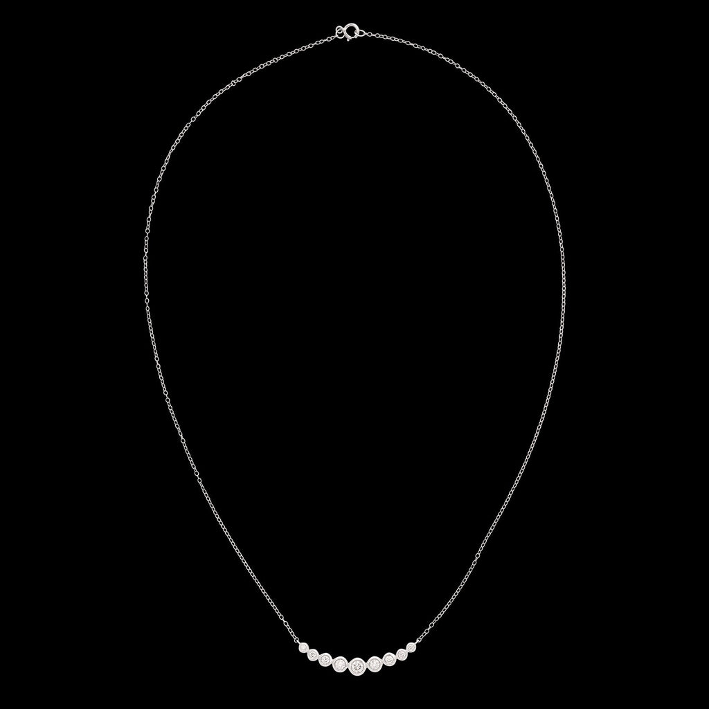 White Gold Bezel Set Diamond Necklace