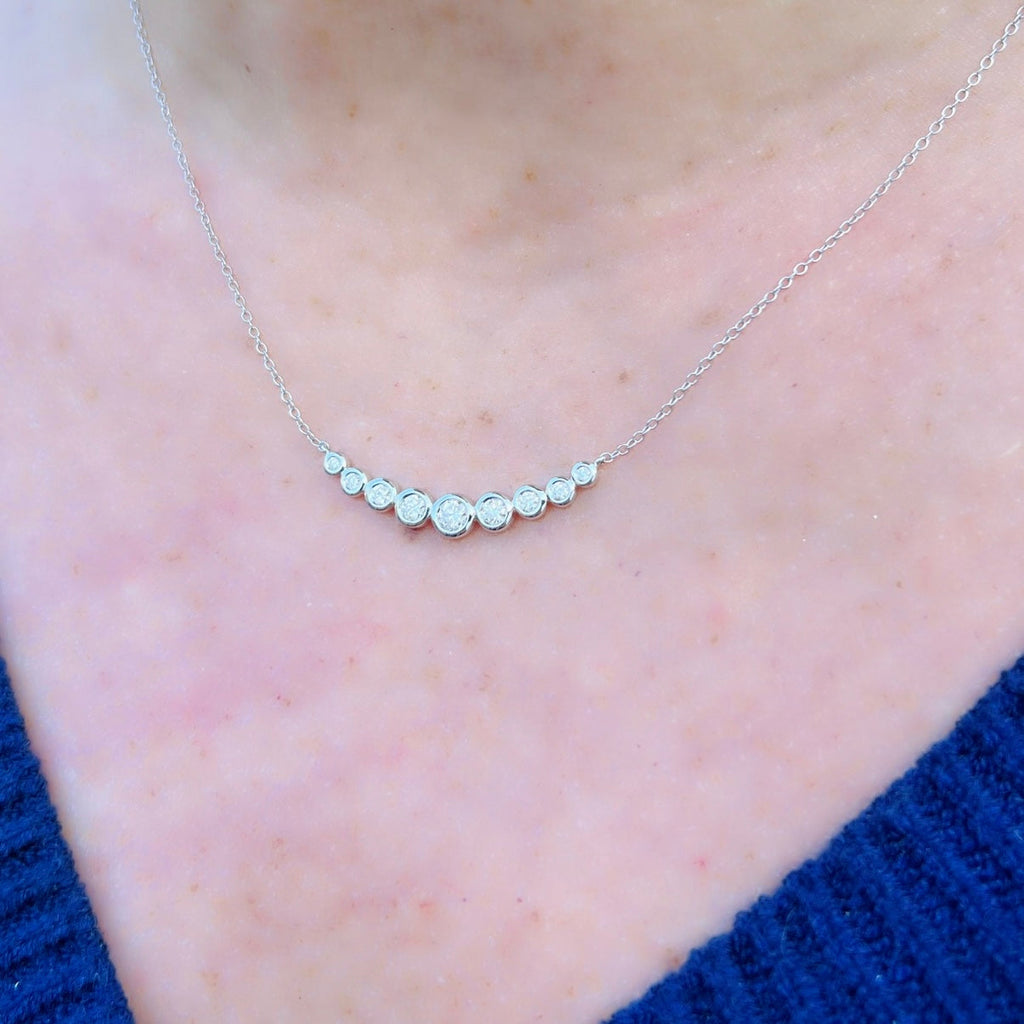 White Gold Bezel Set Diamond Necklace