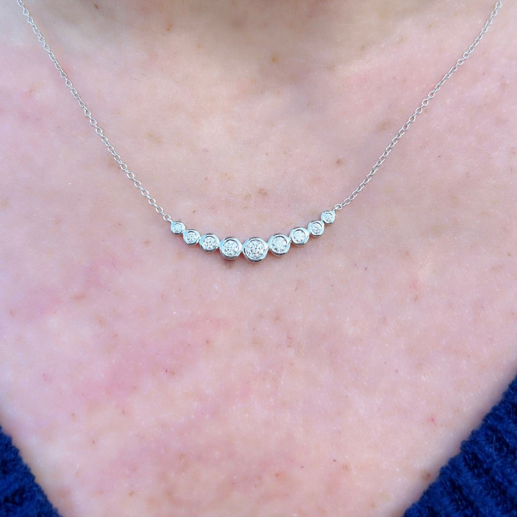 White Gold Bezel Set Diamond Necklace