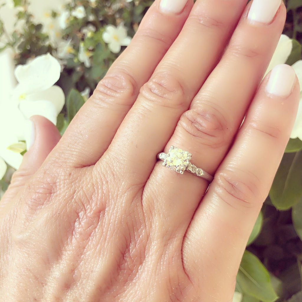 1950's Estate Diamond & Platinum Engagement Ring