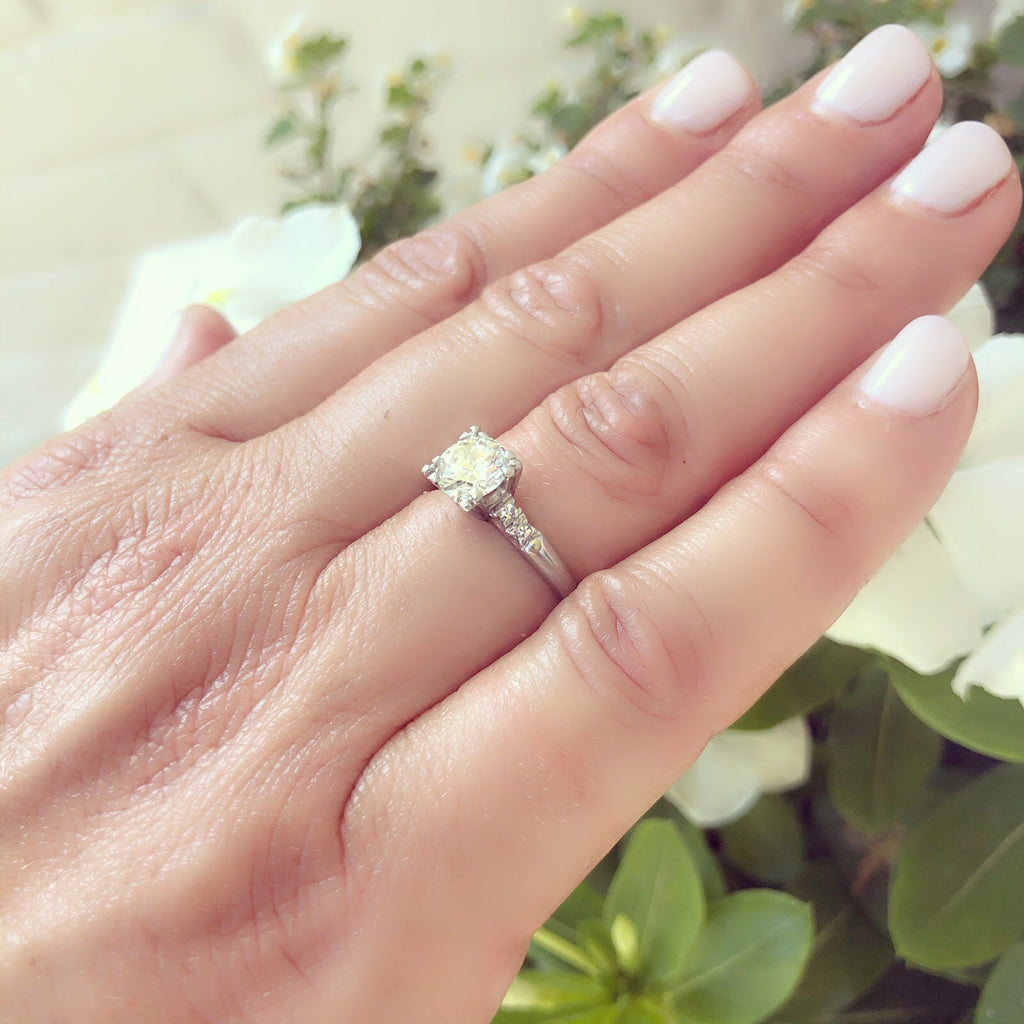 1950's Estate Diamond & Platinum Engagement Ring