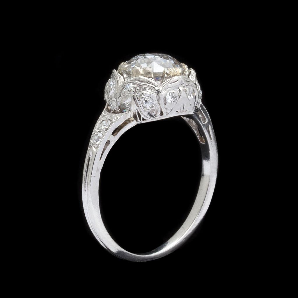 1.49ct Old Euro Diamond & Platinum Vintage Engagement Ring