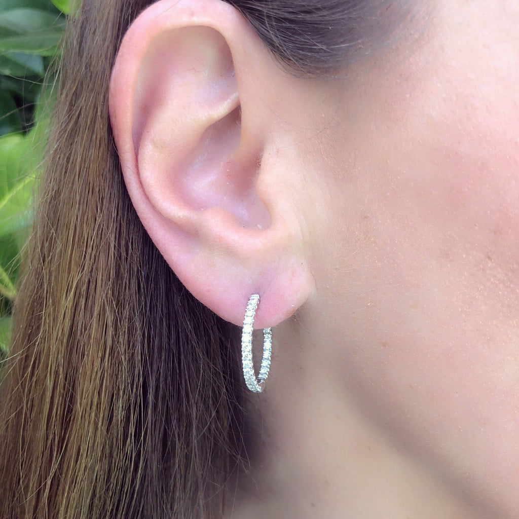 Inside/Out Diamond Hoop Earrings