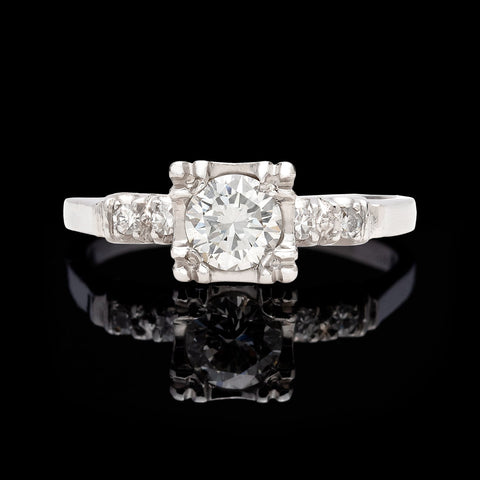 Estate Diamond & Platinum Engagement Ring