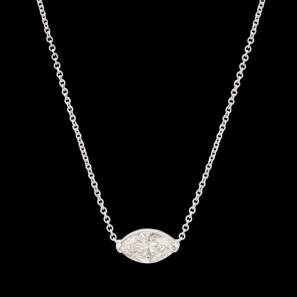 1.32ct Marquise Cut Diamond Pendant Necklace
