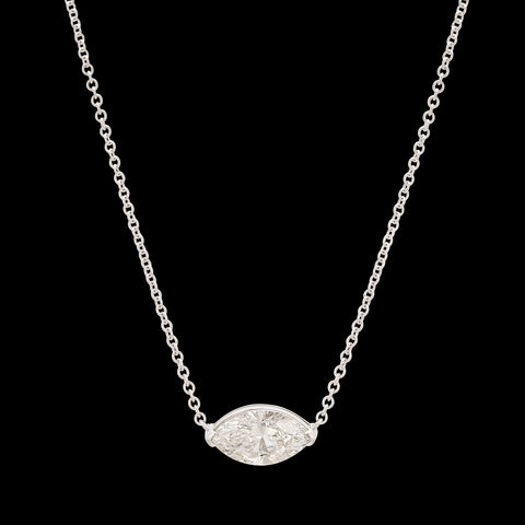 1.32ct Marquise Cut Diamond Pendant Necklace