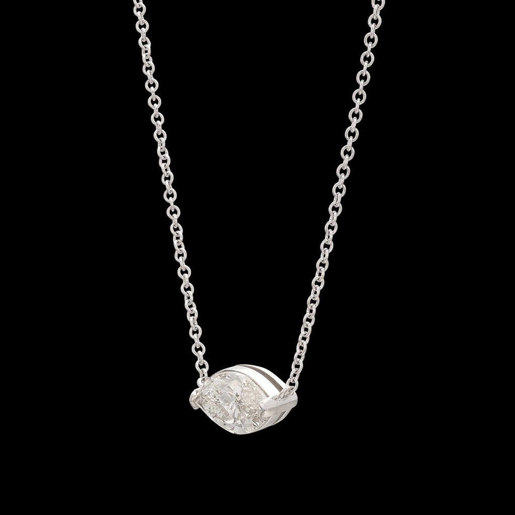 1.32ct Marquise Cut Diamond Pendant Necklace