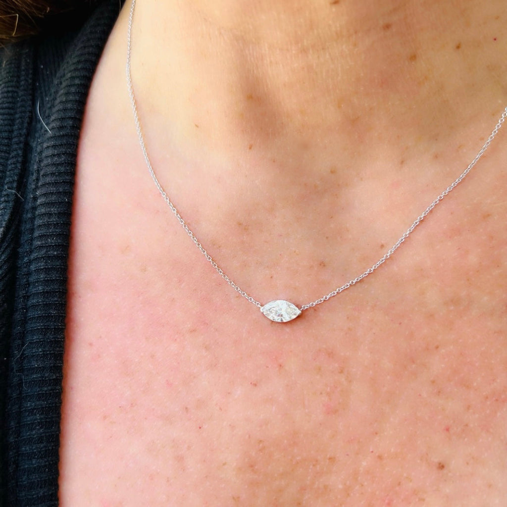 1.32ct Marquise Cut Diamond Pendant Necklace
