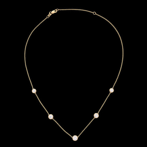 5 Stone Diamonds-By-The-Yard 18k Gold Necklace