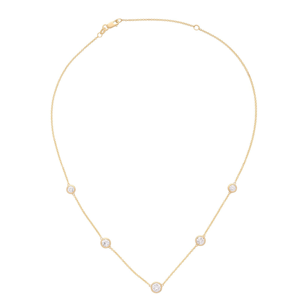 5 Stone Diamonds-By-The-Yard 18k Gold Necklace