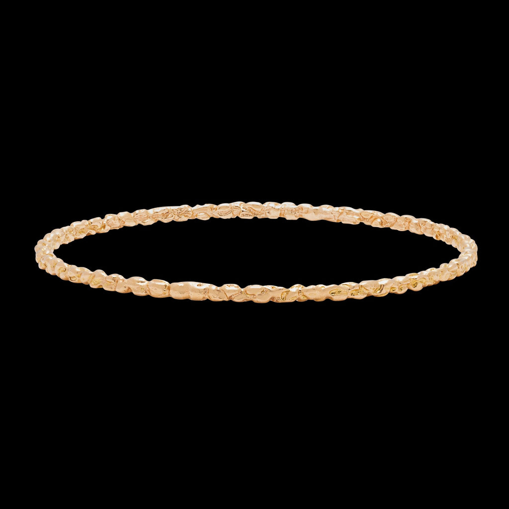 Textured 18k Rose Gold Bangle Bracelet