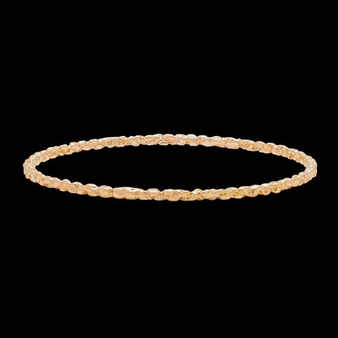Textured 18k Rose Gold Bangle Bracelet