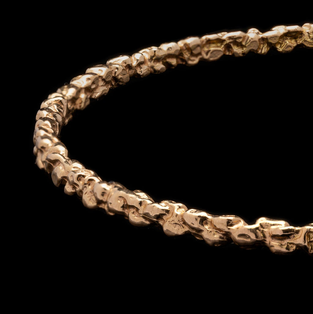 Textured 18k Rose Gold Bangle Bracelet