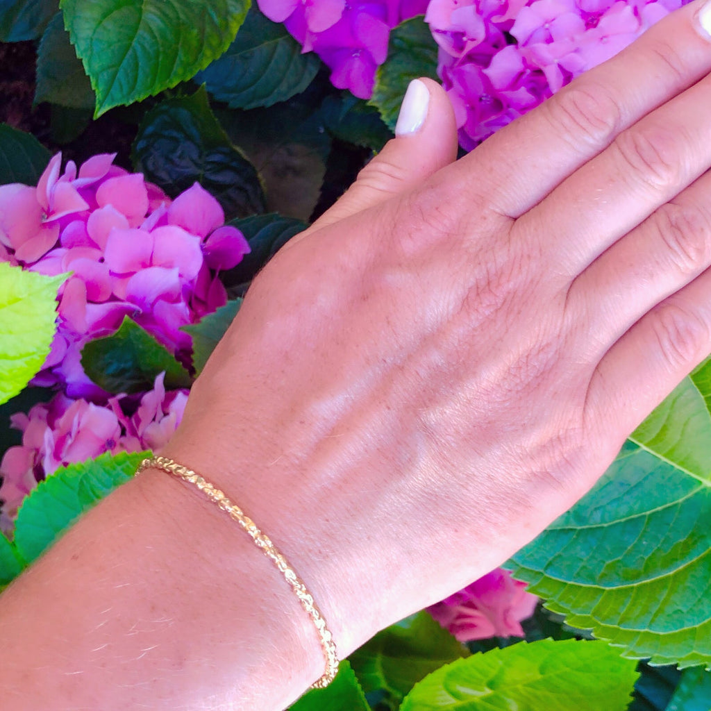 Textured 18k Rose Gold Bangle Bracelet