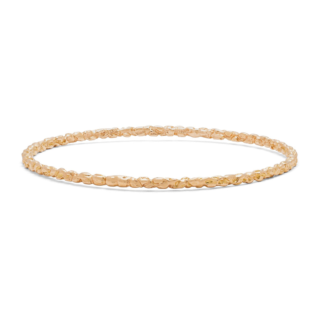 Textured 18k Rose Gold Bangle Bracelet
