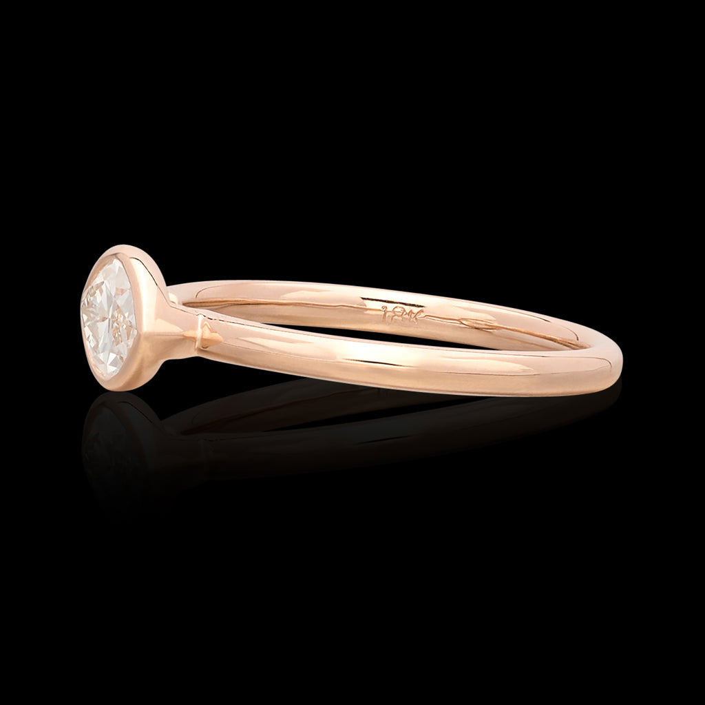 18kt Rose Gold Horizontal Set Marquise Diamond Ring