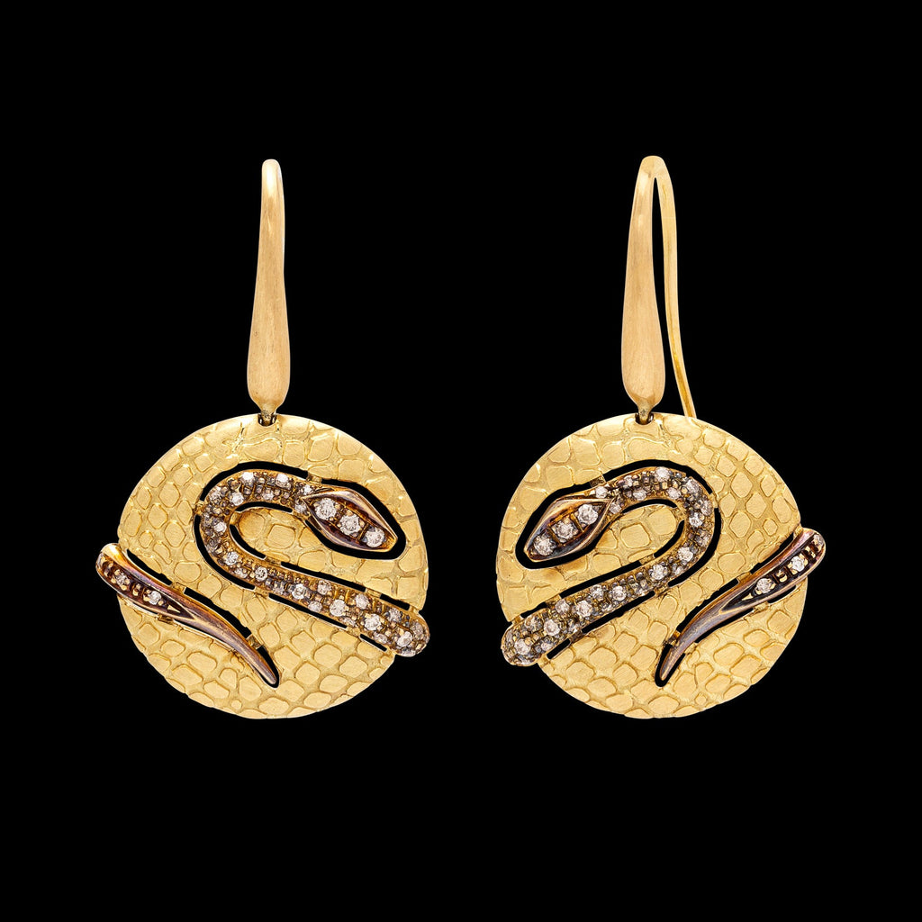 Piero Milano Colored Diamond Snake Earrings