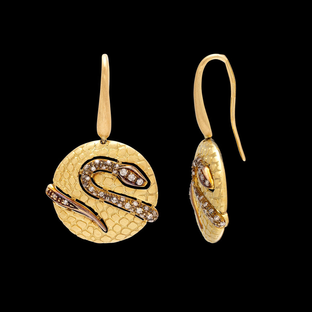 Piero Milano Colored Diamond Snake Earrings