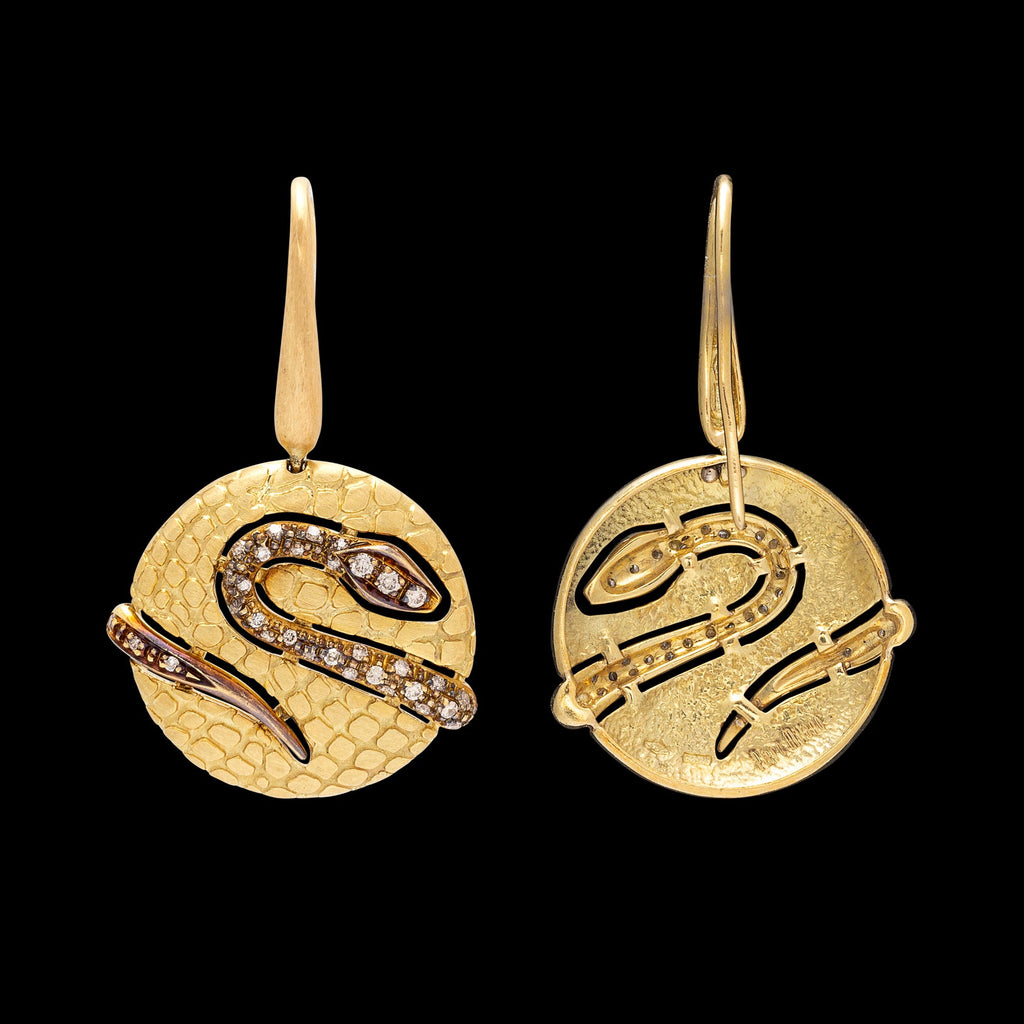 Piero Milano Colored Diamond Snake Earrings