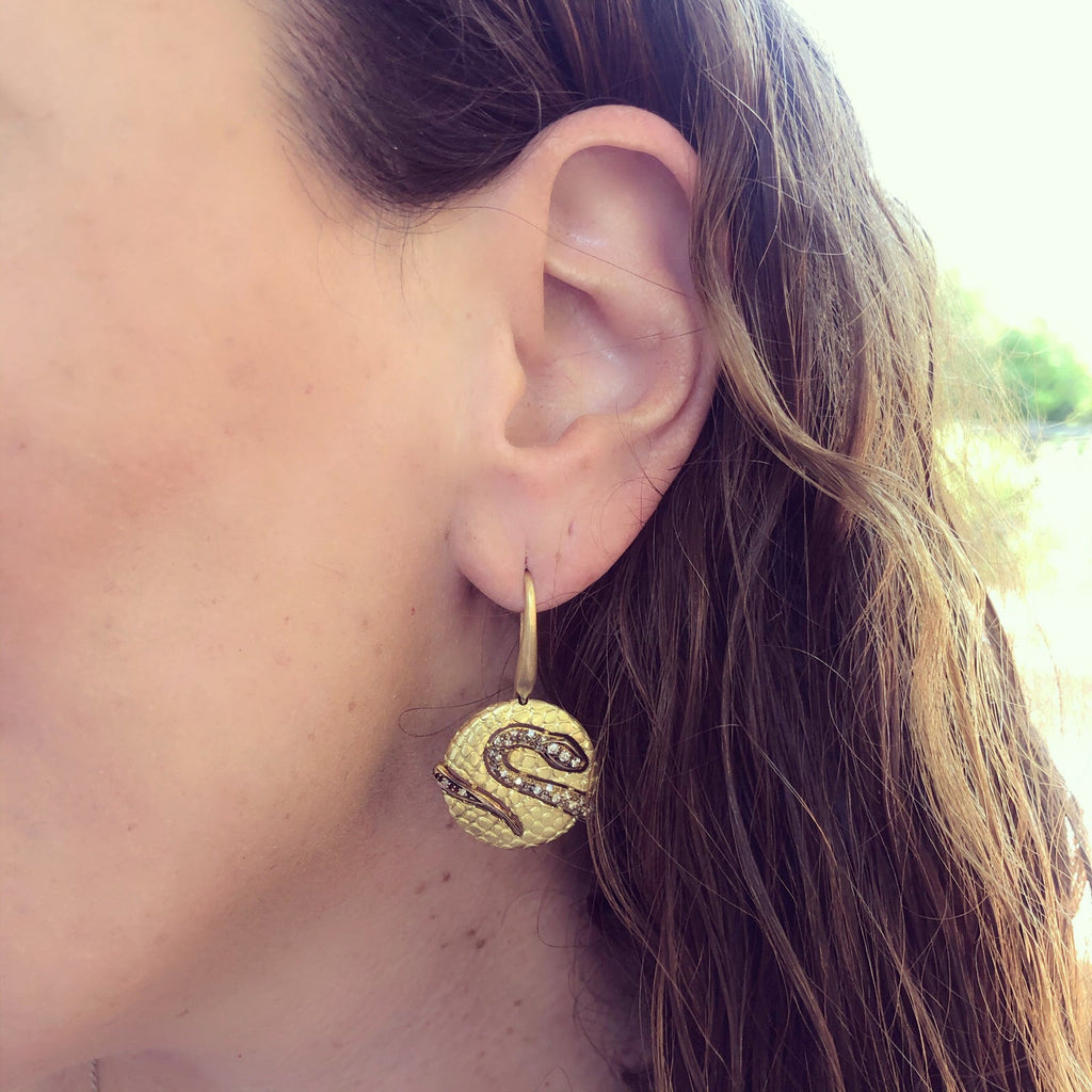 Piero Milano Colored Diamond Snake Earrings