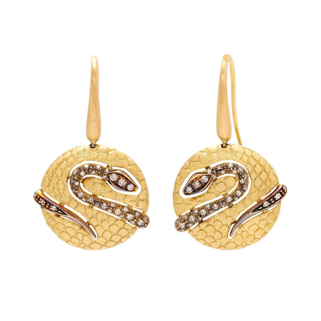 Piero Milano Colored Diamond Snake Earrings