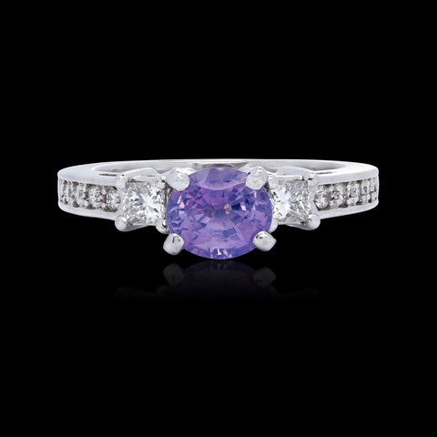 Unique Sapphire & White Gold Diamond Ring