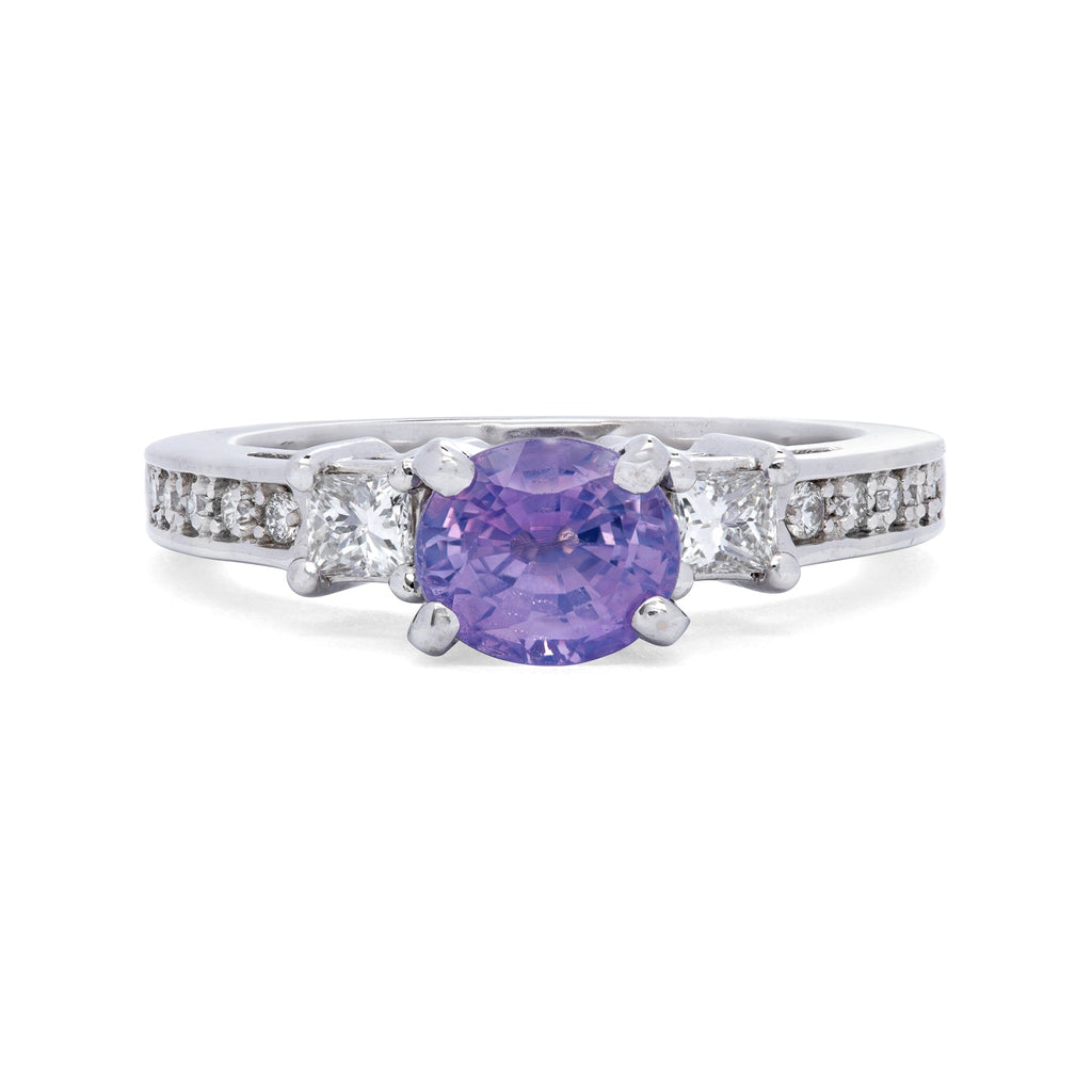 Unique Sapphire & White Gold Diamond Ring