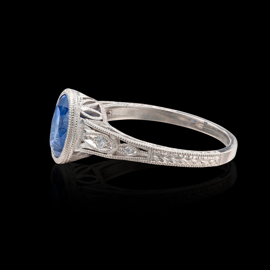 Ceylon Sapphire, Diamond & Platinum Ring