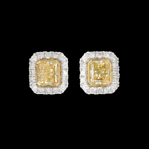 Extraordinary Natural Yellow Diamond Earrings
