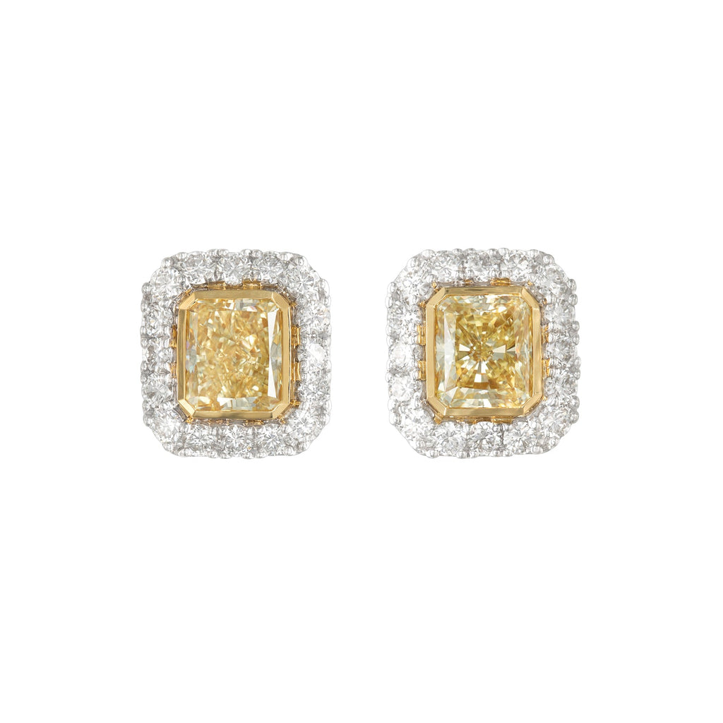 Extraordinary Natural Yellow Diamond Earrings