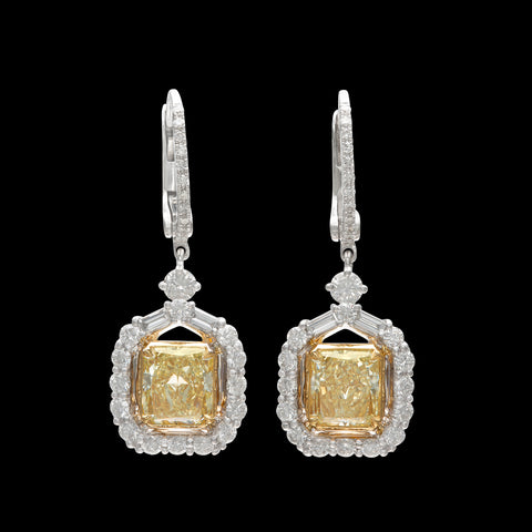 Natural Yellow Diamond Drop Earrings by Salavetti