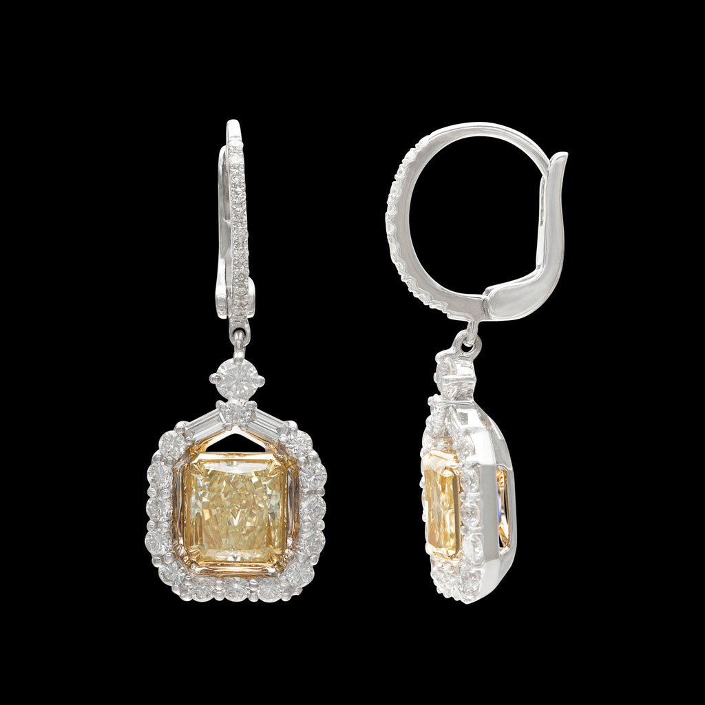 Natural Yellow Diamond Drop Earrings by Salavetti