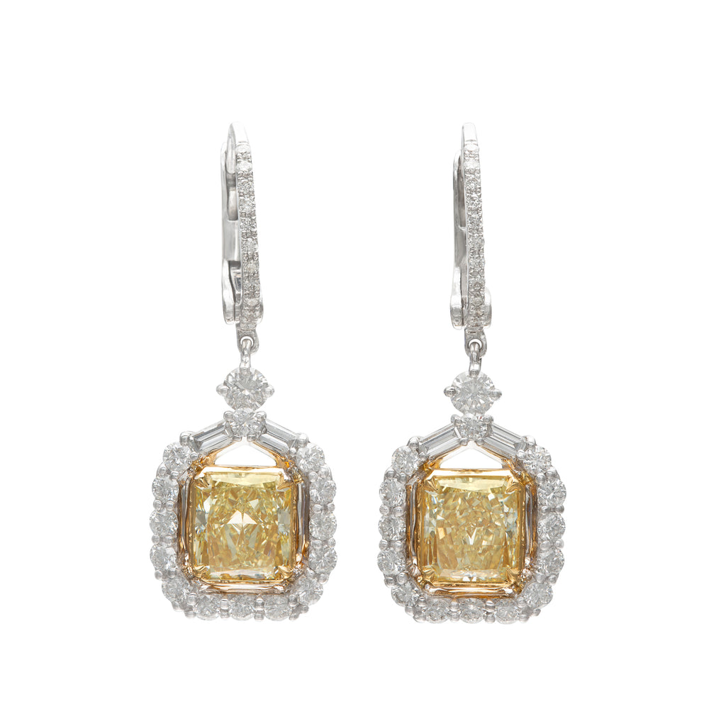 Natural Yellow Diamond Drop Earrings by Salavetti