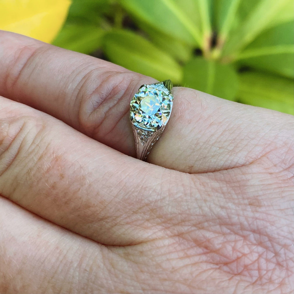 Antique 1.60ct Old European Cut Platinum Diamond Ring